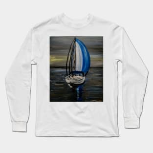 A father and his two sons out for a evening ⛵️ sailing at sunset . Long Sleeve T-Shirt